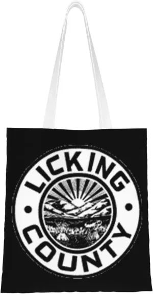 Licking County Oh Seal Tote Bag for Women Canvas Shopping Bags Reusable Large Capacity Casual Shoulder Handbags Grocery Bags DIY Gift Bags