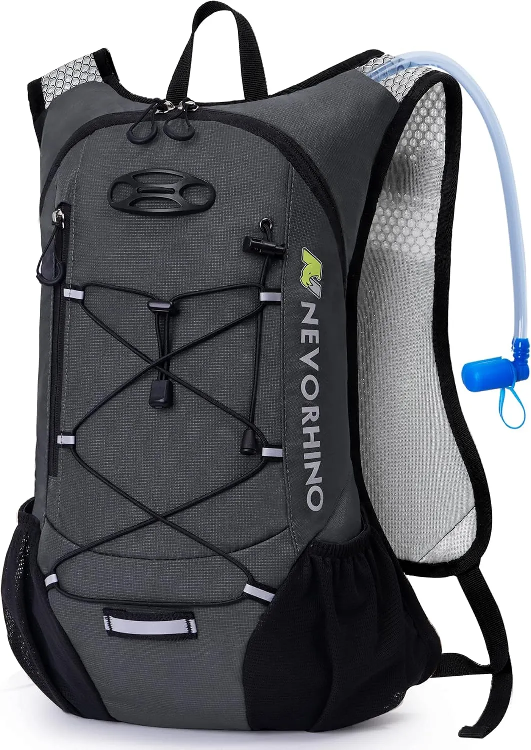 Lightweight Hydration Backpack, Running Backpack with 2L Water Bladder, Hydro Water Daypack for Cycling Hiking Rave for Men Women