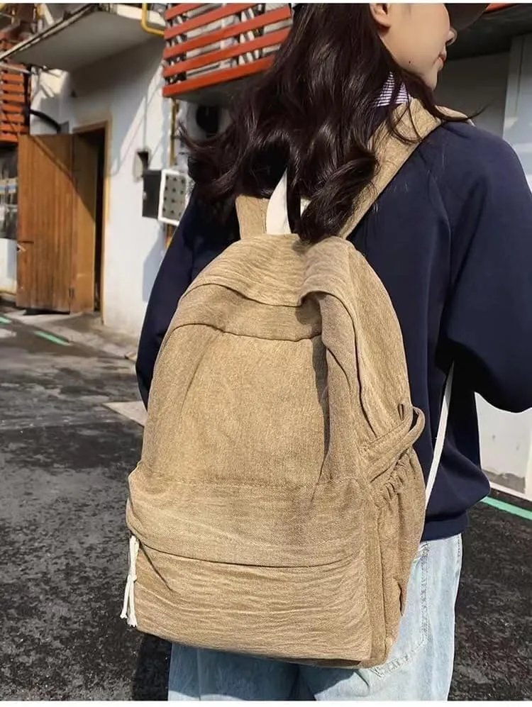 Lightweight Laptop Bag Aesthetic Casual College Work Travel Backpack Large Vintage Canvas Backpack