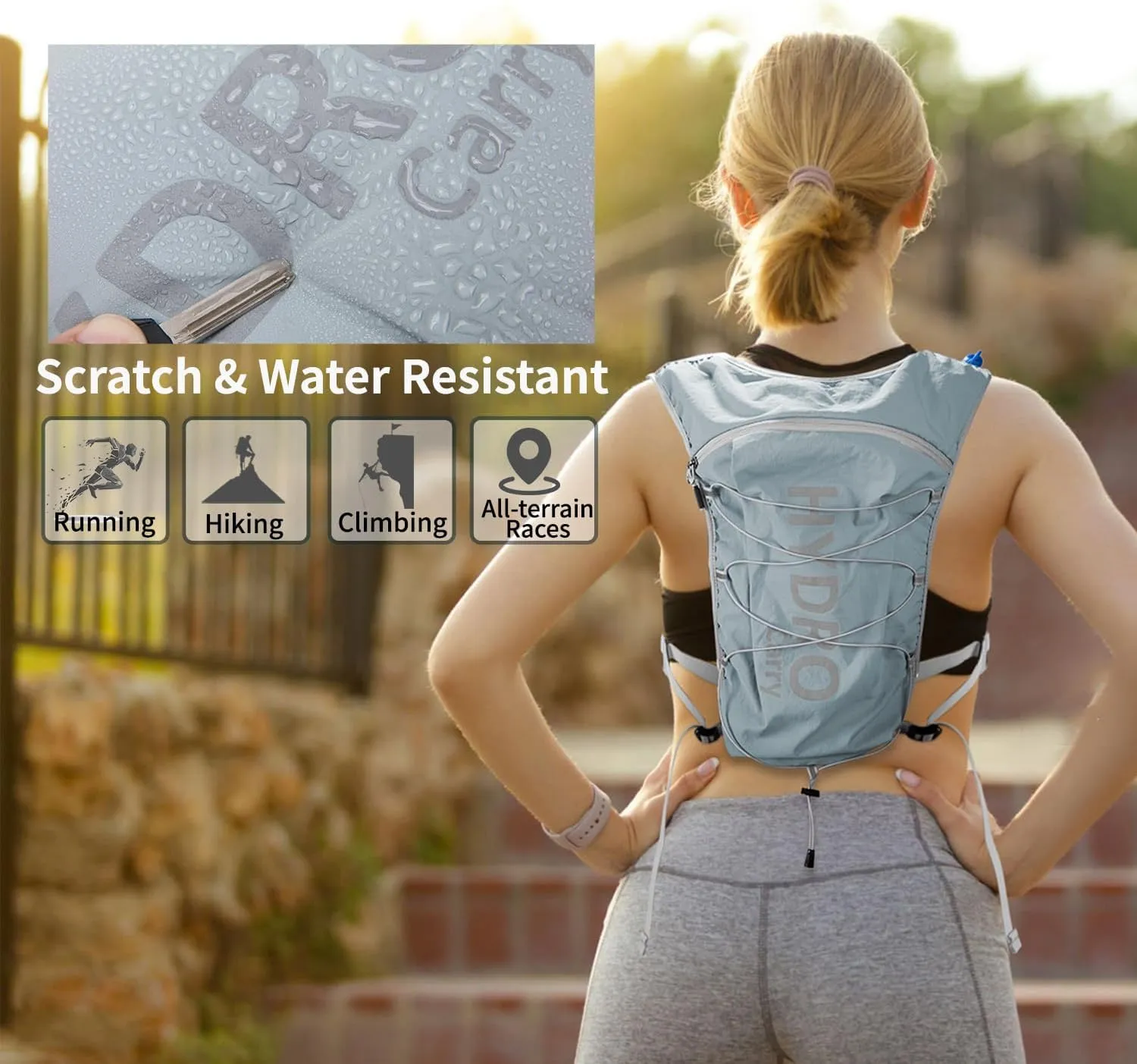 Lightweight Running Vest for Women and Men Hydration Backpack Pack with 1.5L Water Bladder Bag for Hiking Trail Running Gear Cycling Marathon