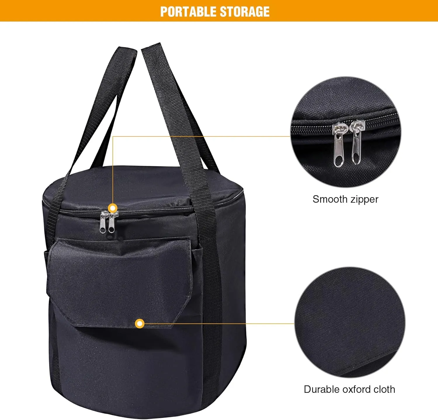 Lineslife Rocket Stove Wood Burning Portable and Grill Pan, Charcoal Camping Stove with Handle and Carry Bag for Outdoor Cooking, Backpacking, RV, Survival, Black 12.6" Stove Top with Two Doors