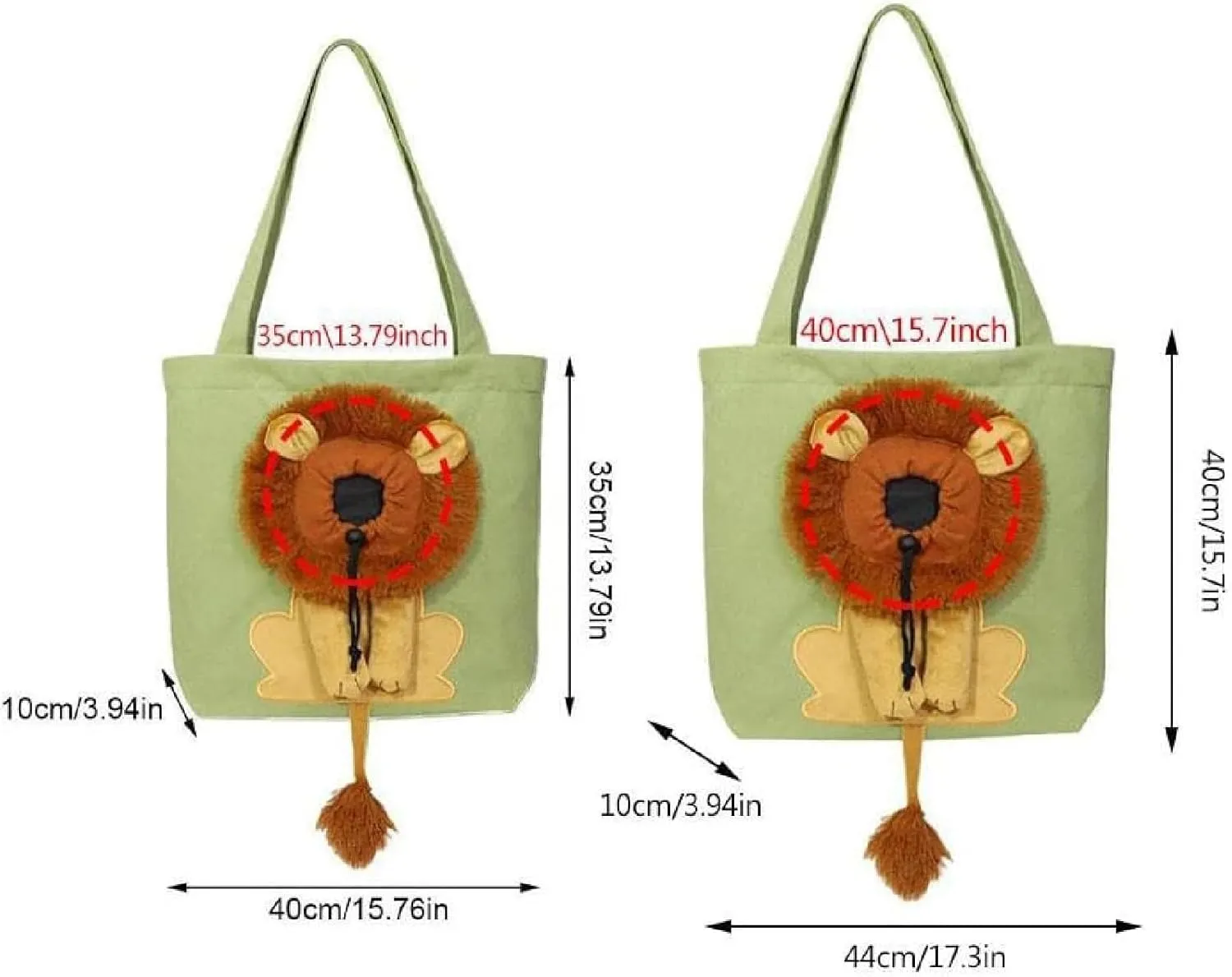 Lion Shaped Dog Bag, Lion Shaped Dog Carrying Bag, Pet Canvas Shoulder Carrying Bag, Portable Pet Canvas Shoulder Bag, Outdoor Travel Handbag for Cats and Small Dogs (Blue, S)