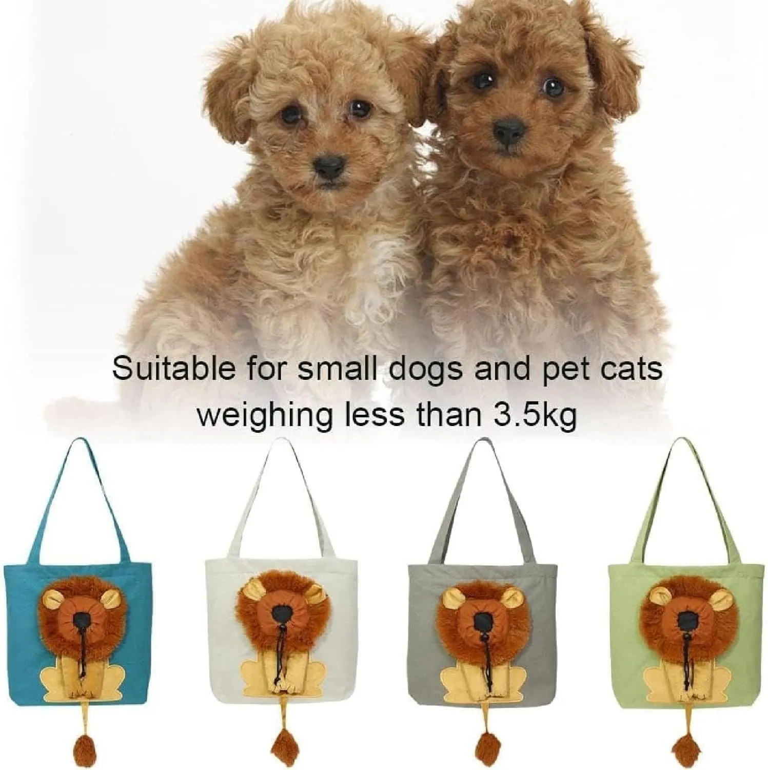 Lion Shaped Dog Bag, Lion Shaped Dog Carrying Bag, Pet Canvas Shoulder Carrying Bag, Portable Pet Canvas Shoulder Bag, Outdoor Travel Handbag for Cats and Small Dogs (Blue, S)