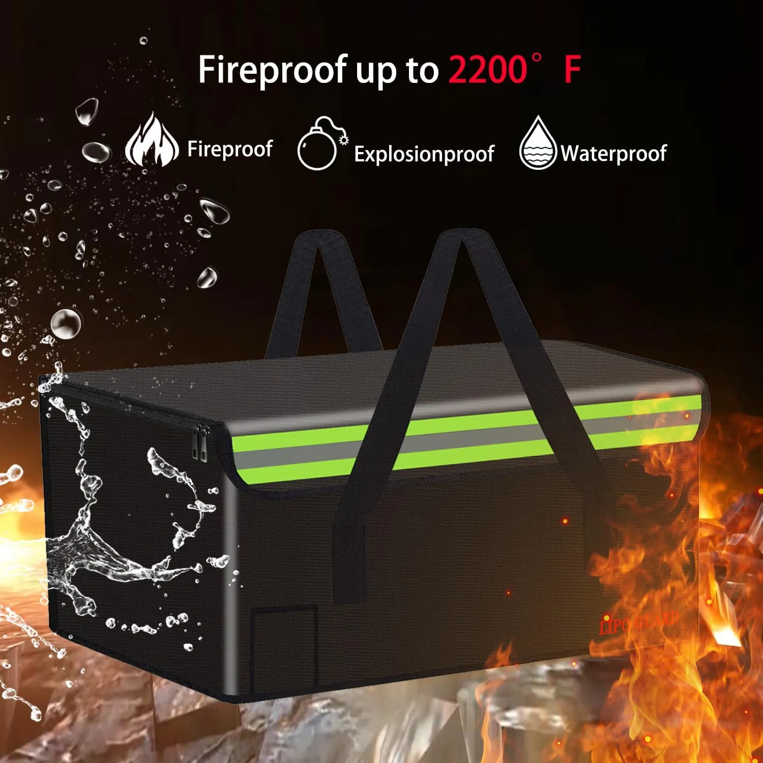 Lipo Battery Safe Bag - Fireproof Explosionproof Storage Pouch for Charging, Transport, Home, Travel, Office - Safe Storage