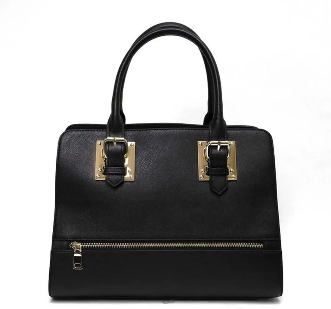 LOEM Designer cool shoulder Bag handbag dual metal zipper pockets