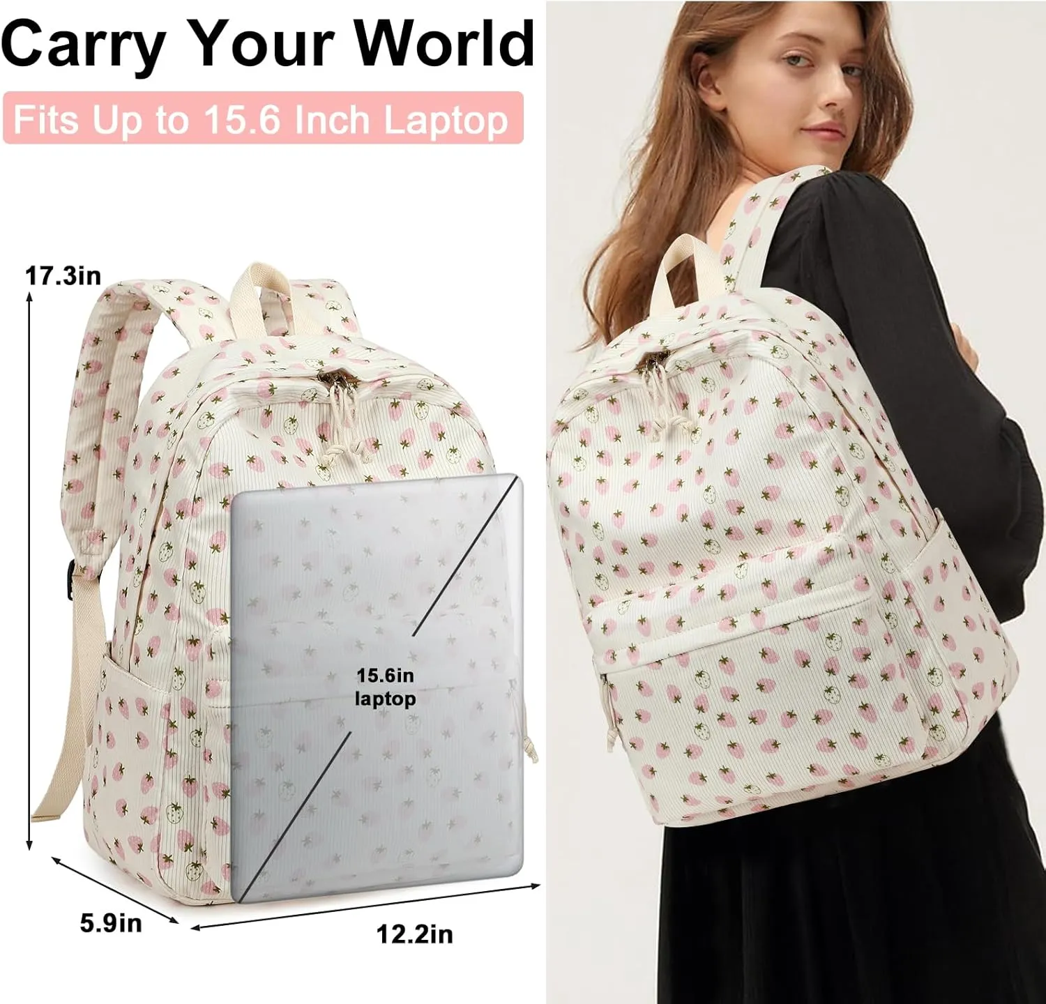 LOIDOU Backpack for School Teen Girls Boys Bookbag Casual Daypack Backpacks Lightweight for Middle School College Student