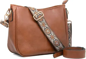 Long Keeper Crossbody HandBags - Women Trendy Hobo Bag with Guitar Strap Casual Vegan Leather Shoulder Bag Purses