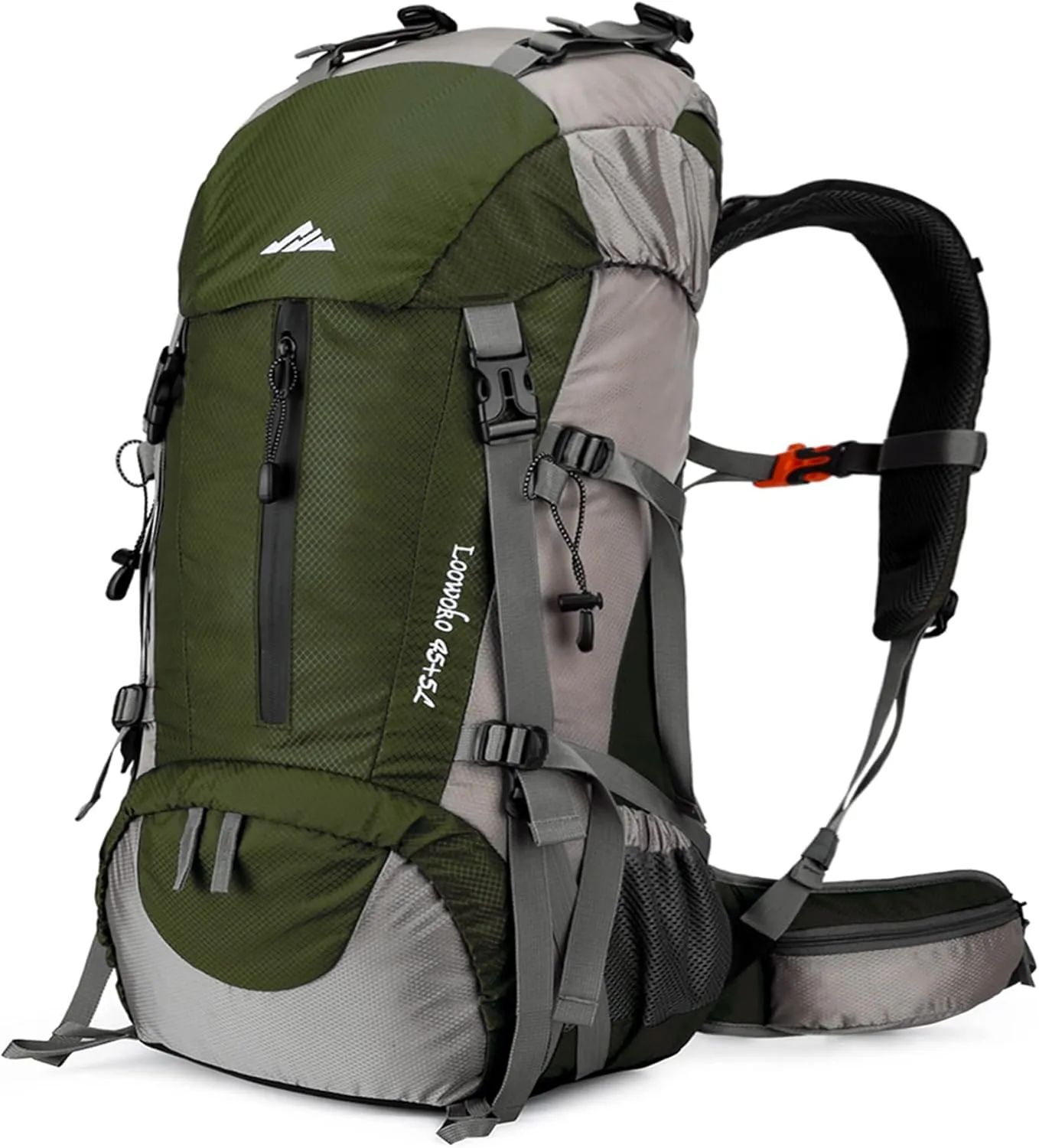 Loowoko 50L Hiking Backpack, Waterproof Camping Essentials Bag with Rain Cover, 45 5 Liter Lightweight Backpacking Back Pack