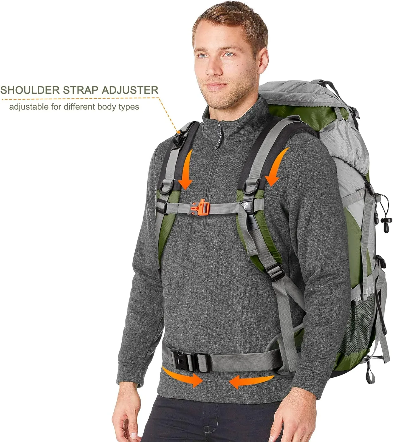 Loowoko 50L Hiking Backpack, Waterproof Camping Essentials Bag with Rain Cover, 45 5 Liter Lightweight Backpacking Back Pack