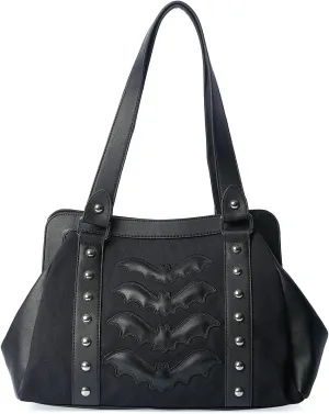 Lost Queen Gothic Night Wings Handbag Bat and Metal Stud Purse