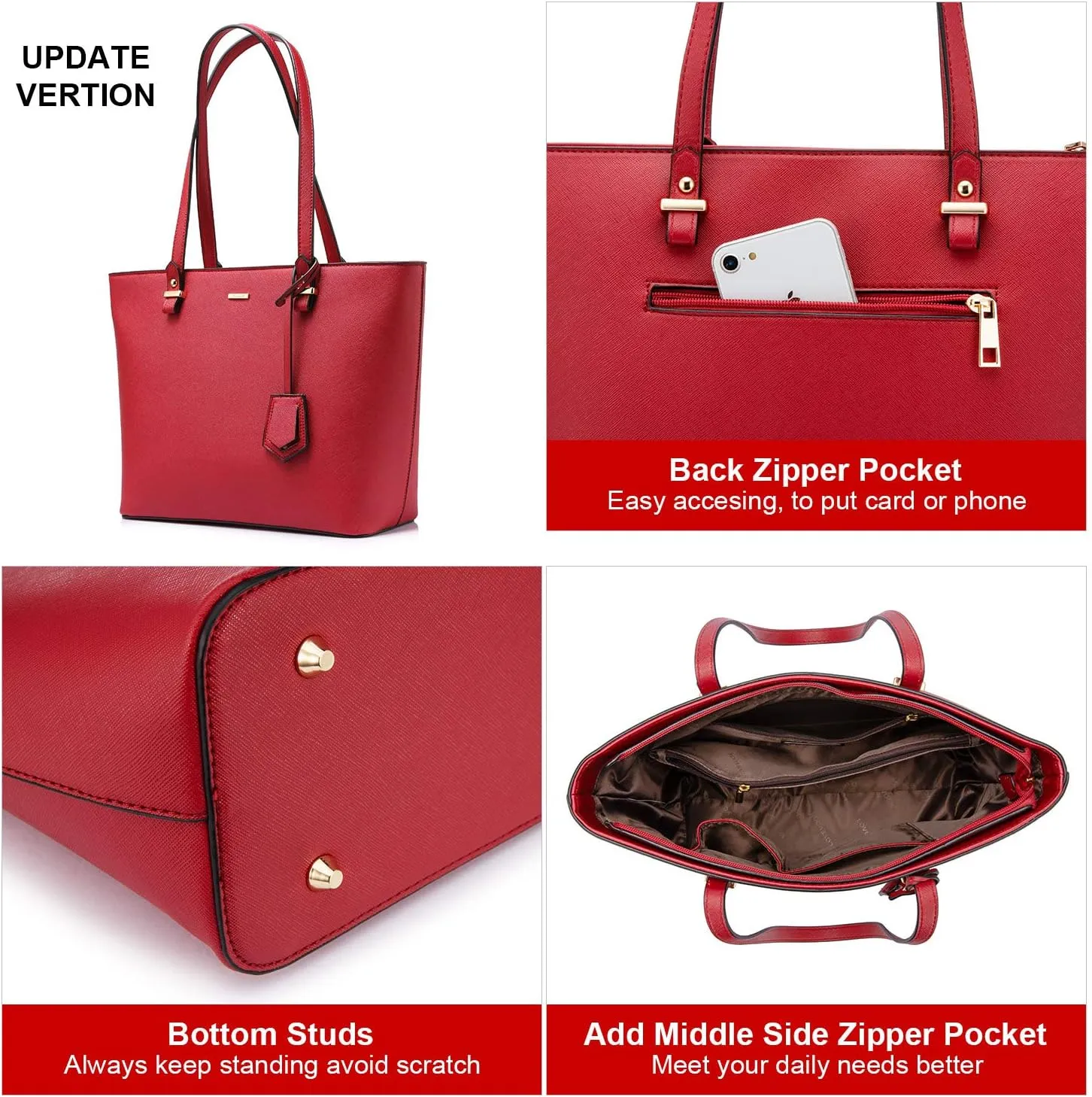 LOVEVOOK Purse for Women Fashion Tote Bag Shoulder Handbags Top Handle Satchel Bags with External Pocket