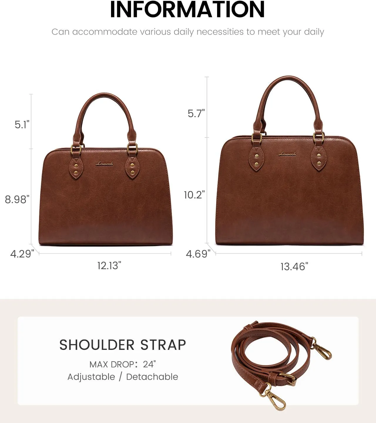 LOVEVOOK Purses and Handbags for Women, Vintage-Style Leather Top Handle Shoulder Bag Satchel Tote Crossbody Purse for Ladies