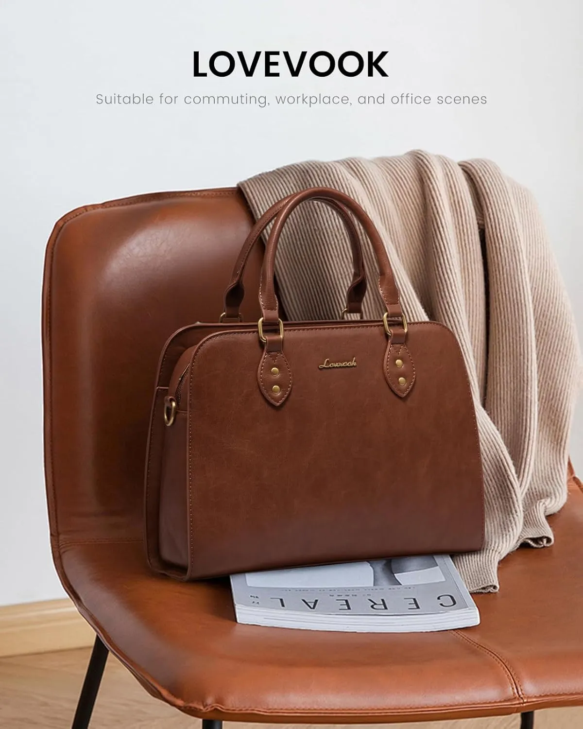 LOVEVOOK Purses and Handbags for Women, Vintage-Style Leather Top Handle Shoulder Bag Satchel Tote Crossbody Purse for Ladies