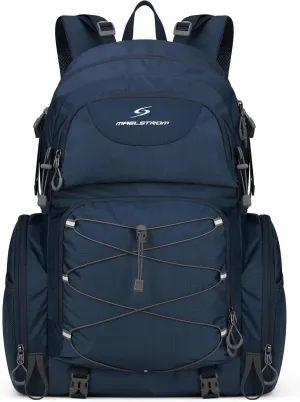 Maelstrom Hiking Backpack, 40L Waterproof Camping Daypack for Men and Women, Lightweight Travel Pack with Rain Cover-Blue