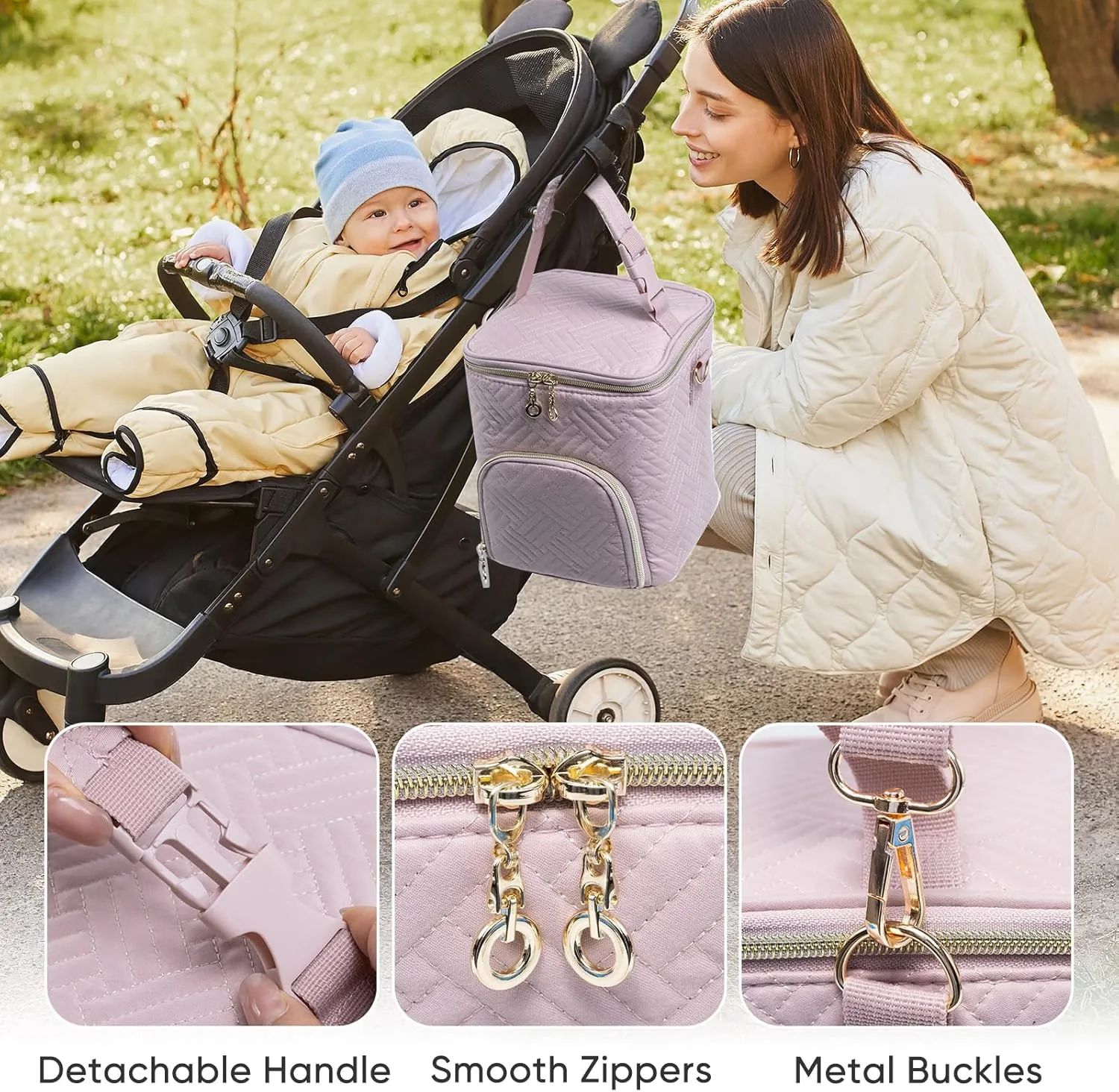 Mam Breastmilk Cooler Bag with Ice Pack for 4 Bottles - See-through Breast Pump Bag for Baby Bottles 4oz-9oz