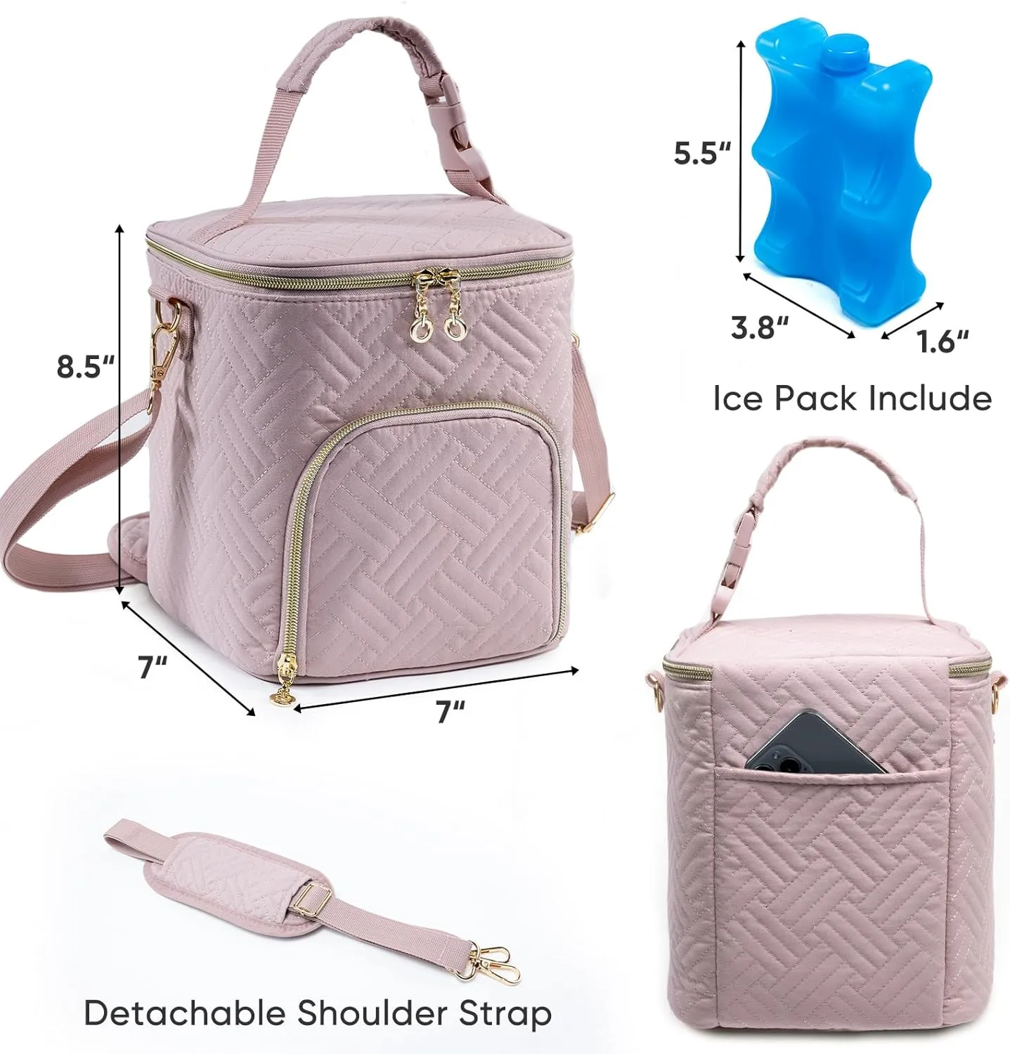 Mam Breastmilk Cooler Bag with Ice Pack for 4 Bottles - See-through Breast Pump Bag for Baby Bottles 4oz-9oz