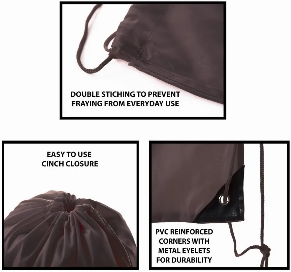 Mato & Hash 25 Bags - Double Strap Drawstring Gym Sack Promotional Party Favor Bag - 15 Colors