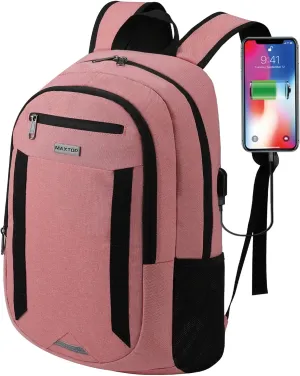 MAXTOP Travel Laptop Backpack Business Backpacks with USB Charging Port Water Resistant School College Bookbag
