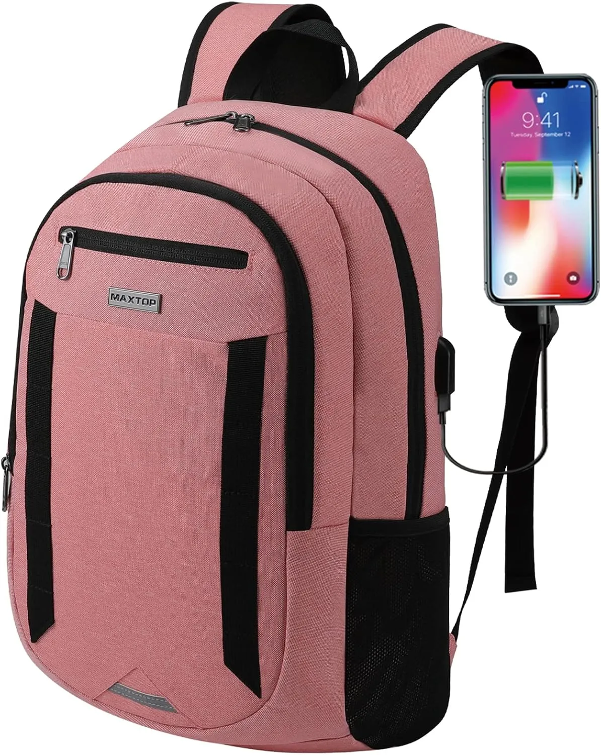 MAXTOP Travel Laptop Backpack Business Backpacks with USB Charging Port Water Resistant School College Bookbag