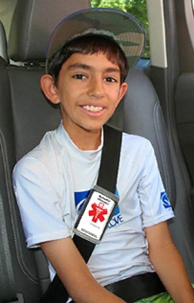 Medical Alert ID on Seatbelt Covers Shoulder Strap, w/Emergency Medical info for Autism Awareness, an Allergy ID, Seizure Alert, Diabetic ID, Dementia Product for Elderly   Medication List