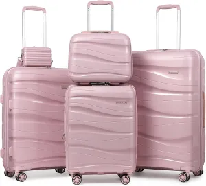 Melalenia Luggage Sets 3 Piece Expandable Suitcase Set, PP Hardshell Suitcase with Spinner Wheels,Lightweight Carry On Luggage with TSA Lock for Women