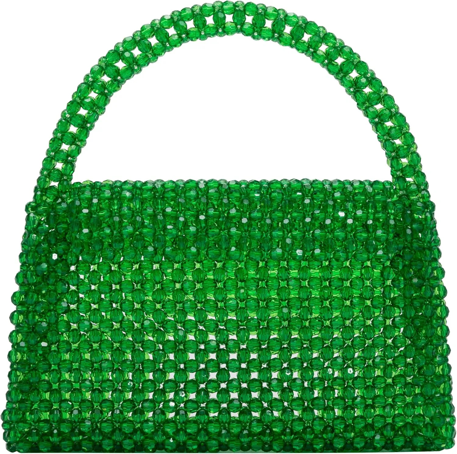 Melie Bianco Sherry Bag - Womens Luxury Beaded Handbag - Fancy Foldover Purse with Top Handle
