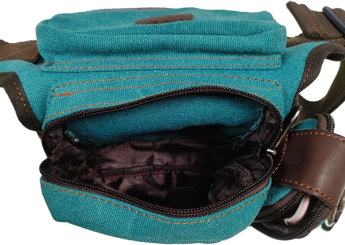 Men Waist Leg Bag Canvas Motorcycle Fanny Waist Pack One Shoulder Drop Leg Thigh Bag Hiking Traveling Fishing Waist Leg Bag Light Blue