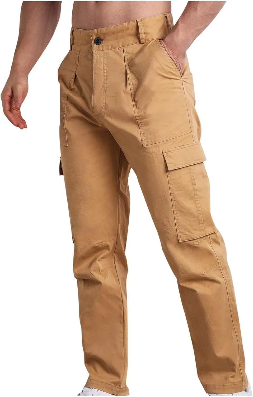 Mens Cargo Casual Pants Outdoor Hiking Pants Light Multi-Pocket Pants Autumn Sports Pants Running Travel Pants