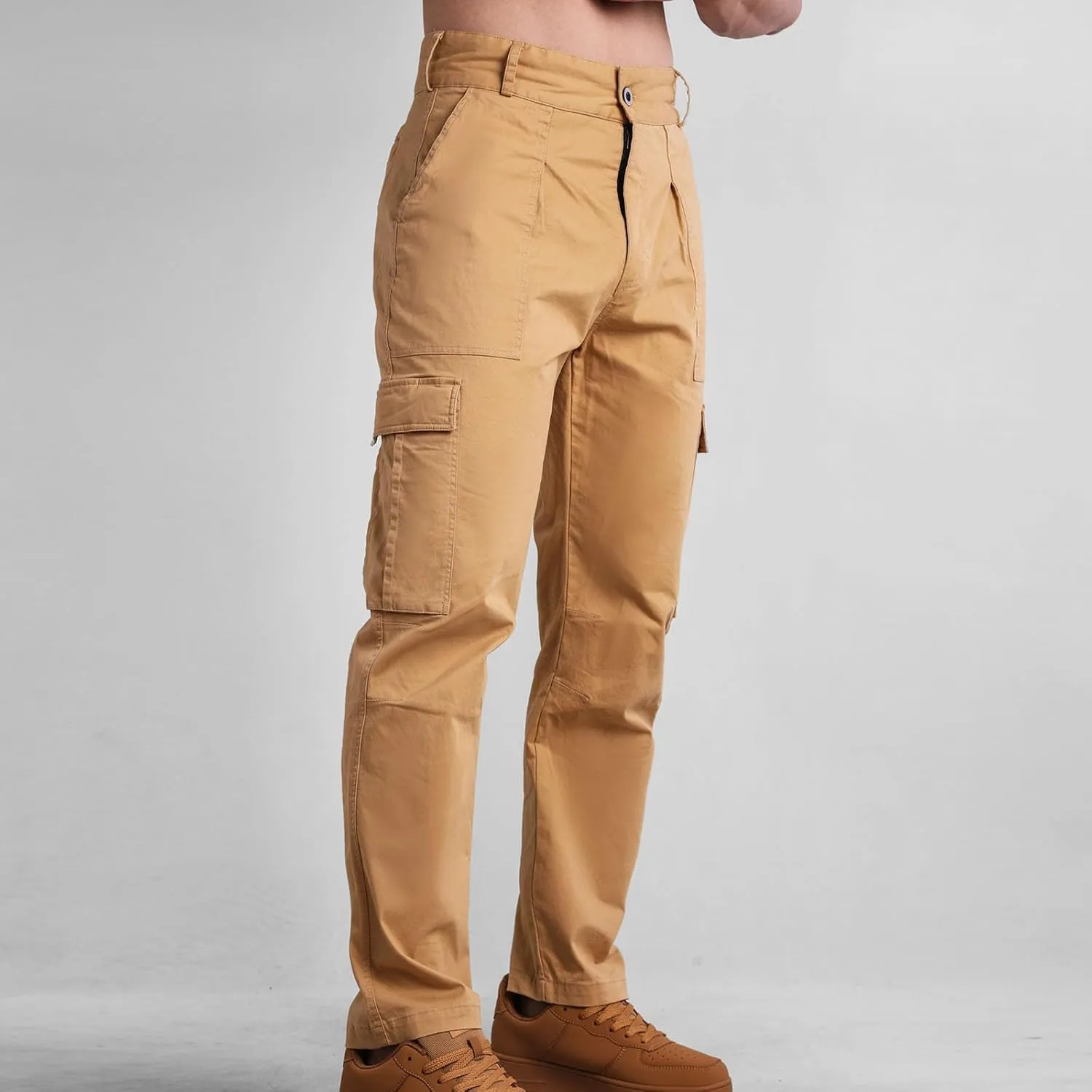 Mens Cargo Casual Pants Outdoor Hiking Pants Light Multi-Pocket Pants Autumn Sports Pants Running Travel Pants