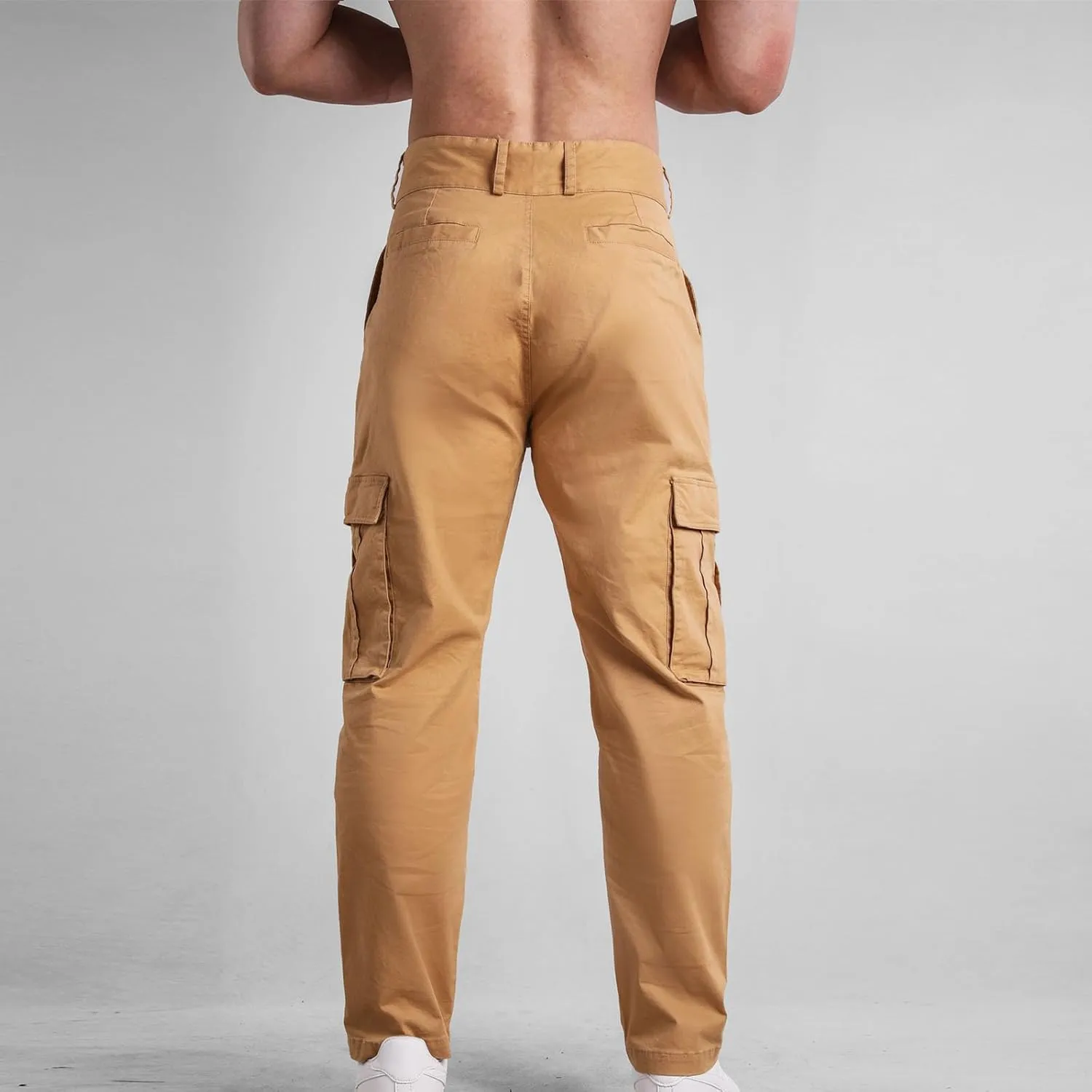 Mens Cargo Casual Pants Outdoor Hiking Pants Light Multi-Pocket Pants Autumn Sports Pants Running Travel Pants