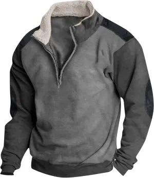 Mens Corduroy Sweatshirt Country Sweatshirts Thermal Warm Sweater Casual Loose Lapel Collar Fit Casual Jacket Coats