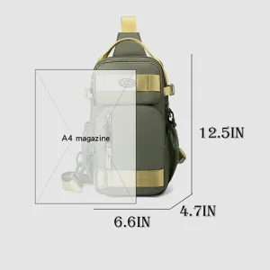 Men's Crossbody Backpack Chest Bag Shoulder Bag Men's Camping Hiking Cycling Outdoor Travel Waterproof Bag (Grey)