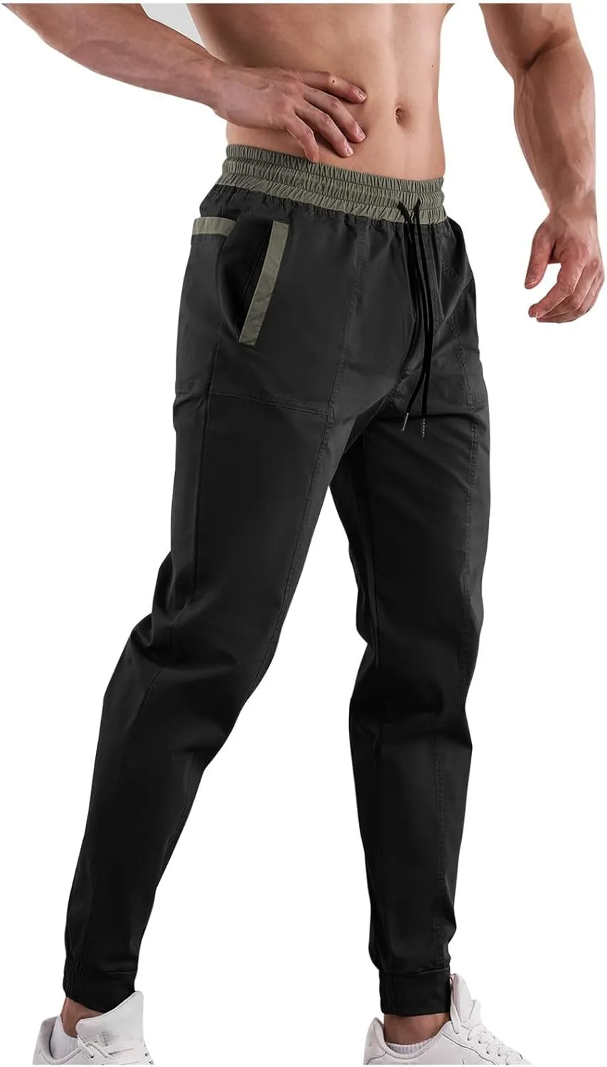 Mens Drawstring Hiking Cargo Pants Outdoor Performance Pants Leisure Belted Foot Pants Fashion Pants Fall Pants