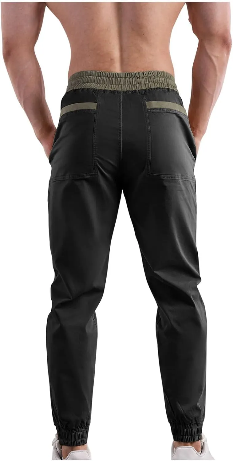Mens Drawstring Hiking Cargo Pants Outdoor Performance Pants Leisure Belted Foot Pants Fashion Pants Fall Pants