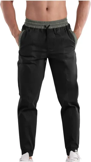 Mens Drawstring Hiking Cargo Pants Outdoor Performance Pants Leisure Belted Foot Pants Fashion Pants Fall Pants