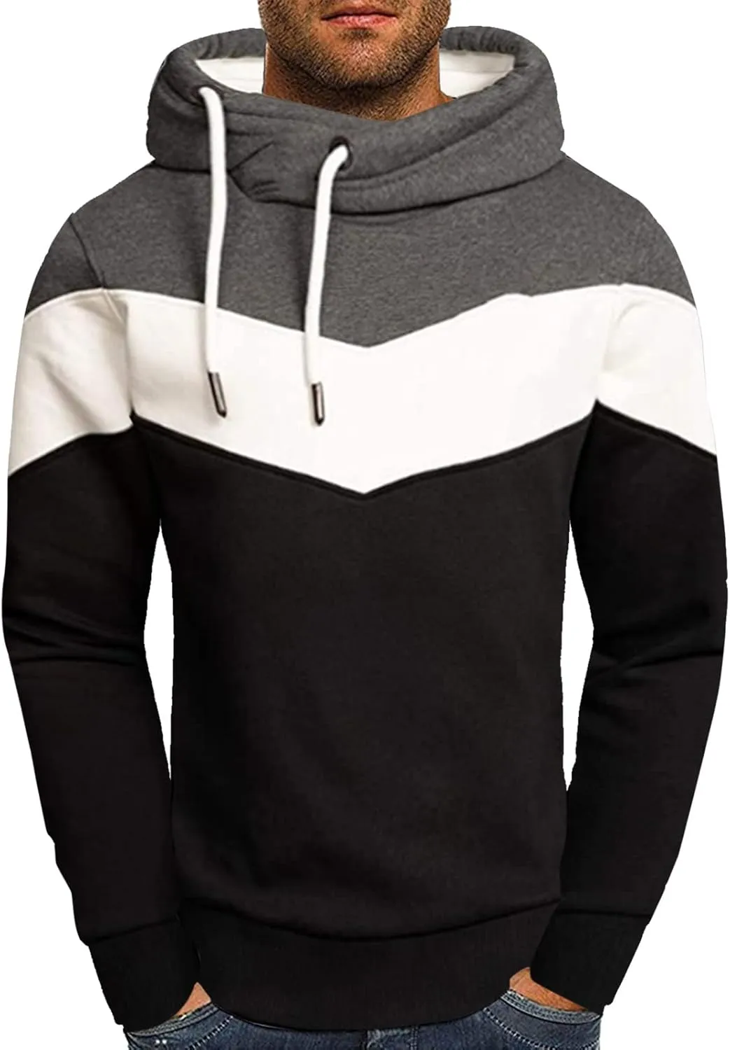 Men's Hooded Shirts Long Sleeve Lightweight Novelty Tops with Hood Athletic Stylish Regular Fit Pullover