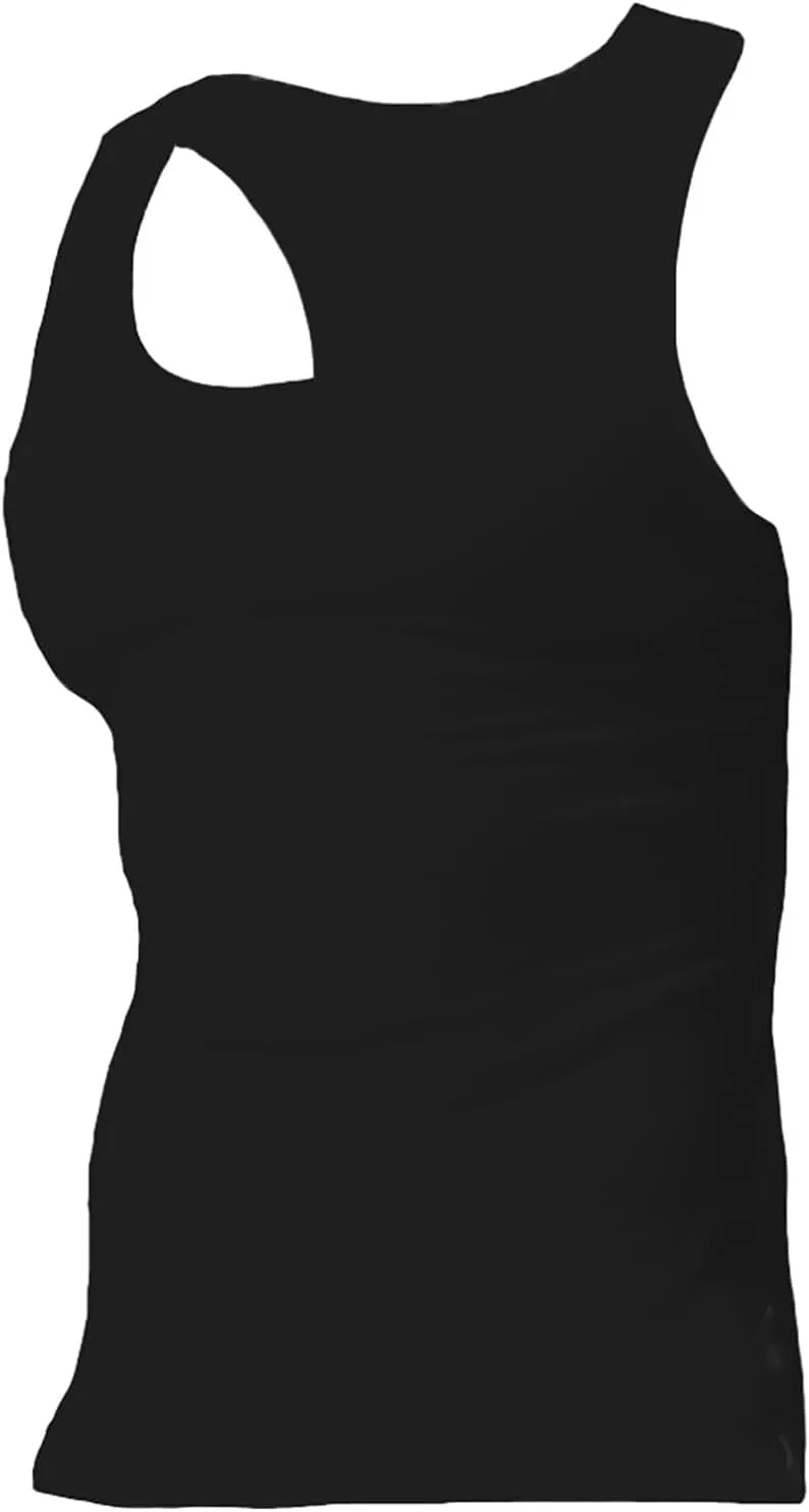 Mens Tank Top Undershirt 4 Pc Compression Fit Big and Tall Sleeveless Muscle Shirts Oversized Gym Running Athletic Vest