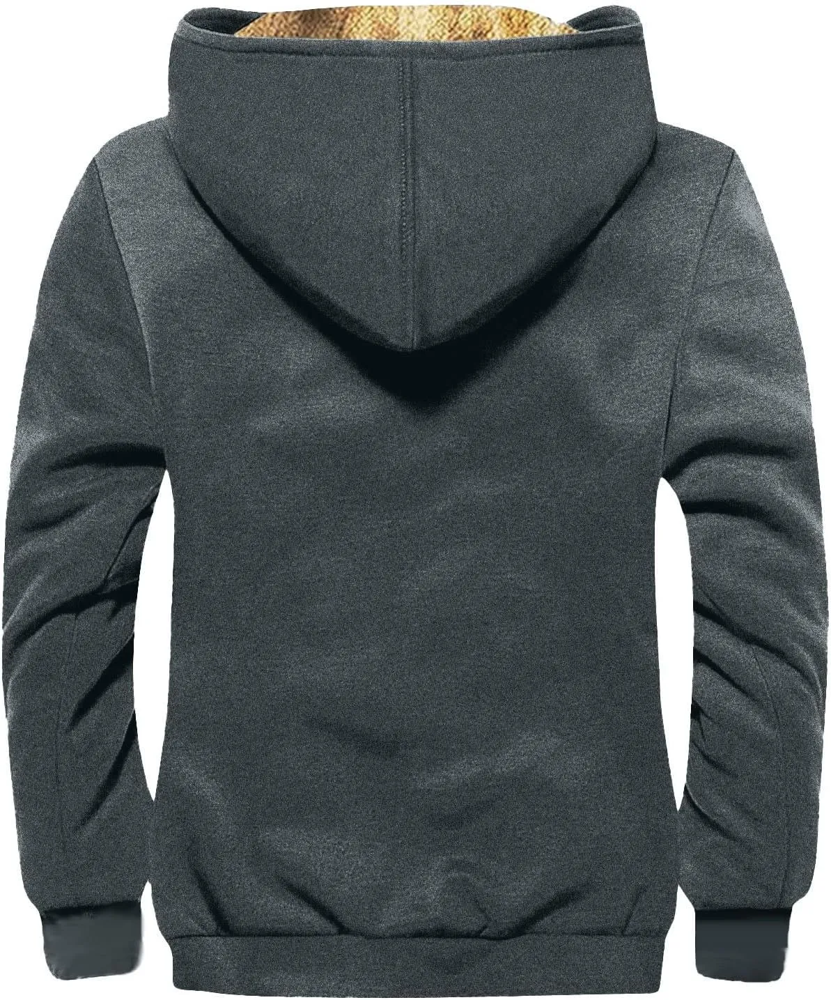 Mens Vintage Fleece Jacket Sherpa Lined Winter Coats Parka Warm Cozy Outerwear Windbreaker Casual Hoodies Plus Size