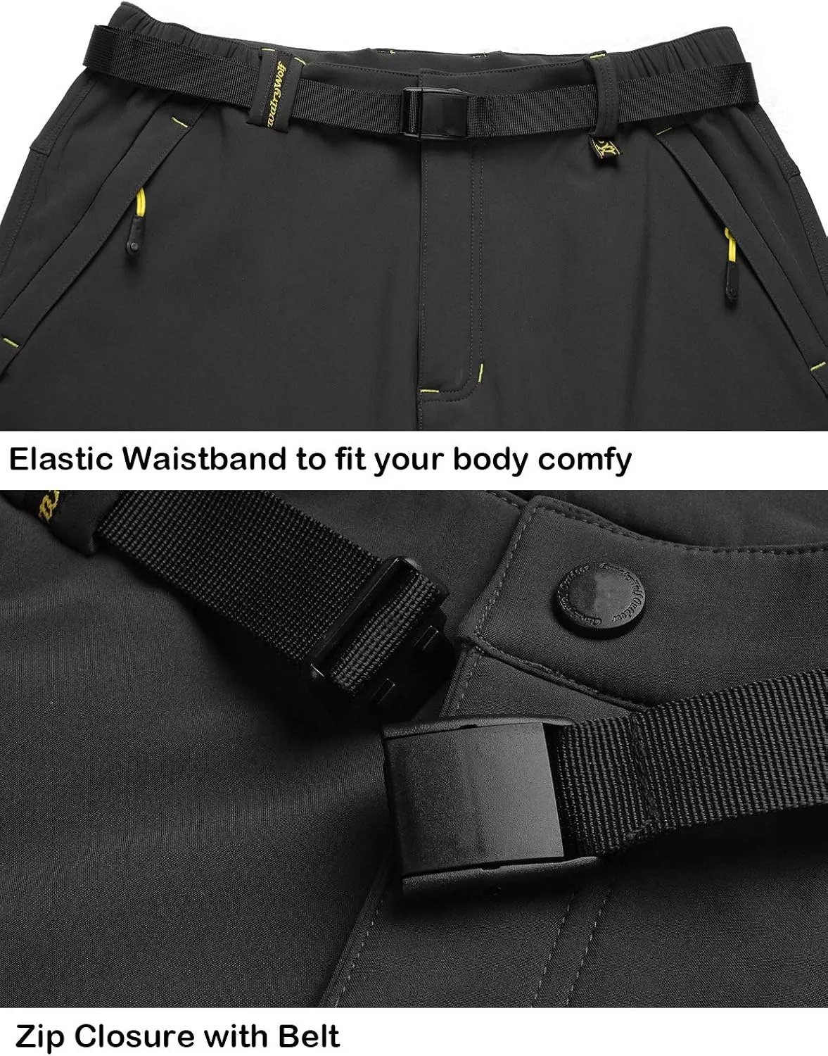 Men's Warm Ski Hiking Pants Softshell Fleece Lined Winter Outdoor Windproof Waterproof Trousers