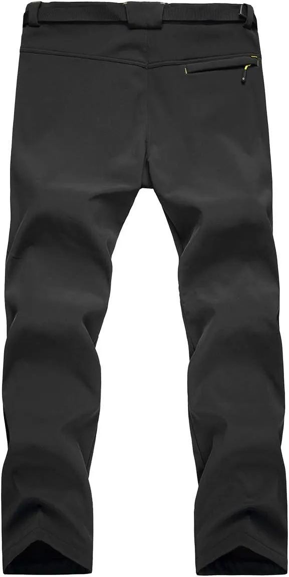 Men's Warm Ski Hiking Pants Softshell Fleece Lined Winter Outdoor Windproof Waterproof Trousers