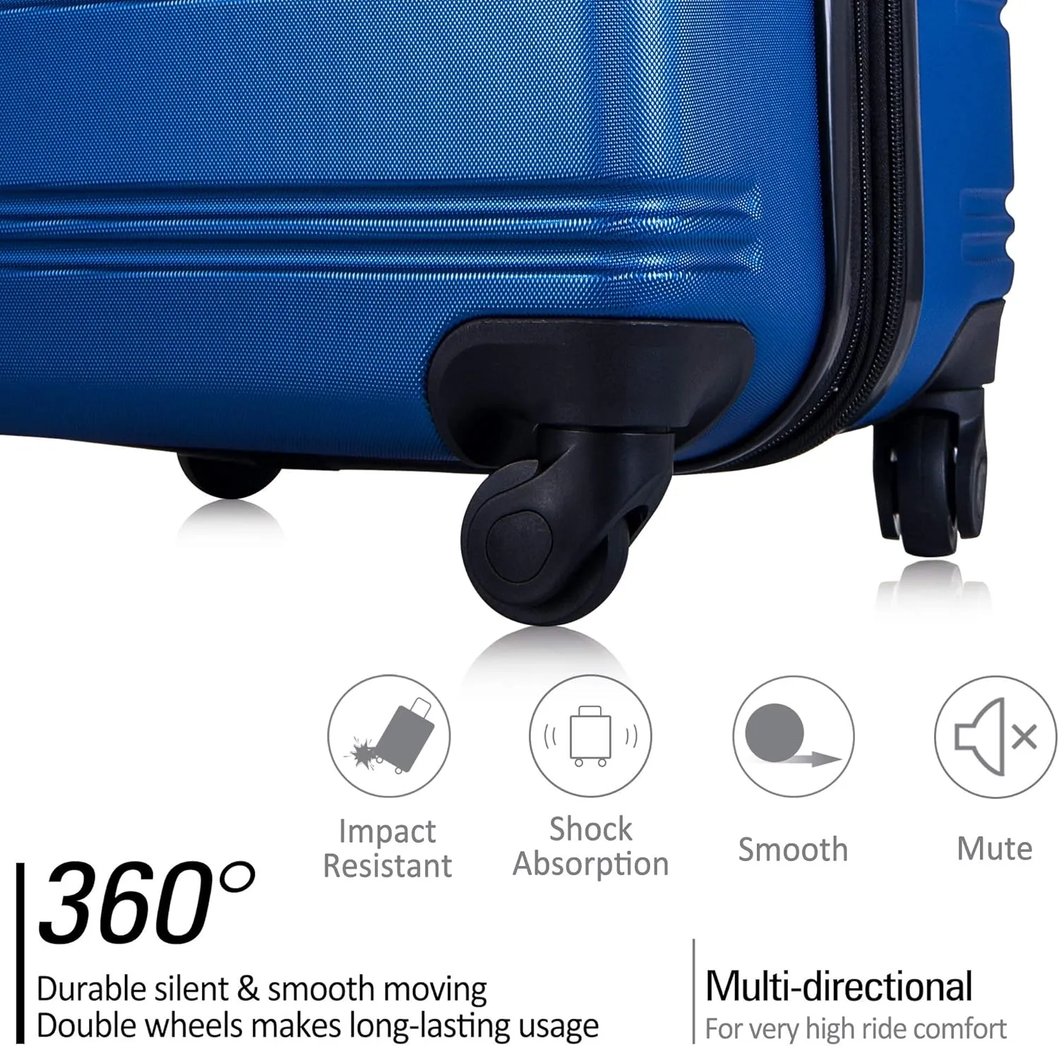 Merax Luggage Sets, Hardshell Luggage Sets 3 Piece 20" 24" 28" Luggages Hardside Spinner Suitcase with TSA Lock, Blue