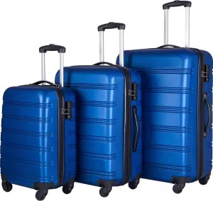 Merax Luggage Sets, Hardshell Luggage Sets 3 Piece 20" 24" 28" Luggages Hardside Spinner Suitcase with TSA Lock, Blue