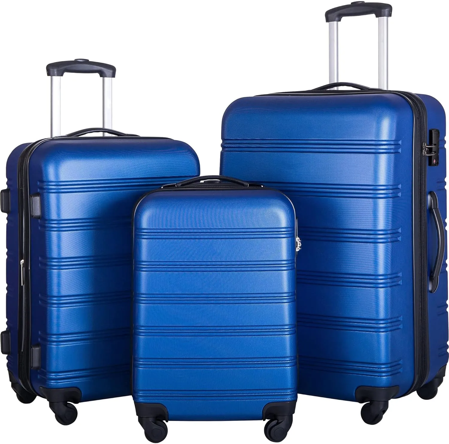 Merax Luggage Sets, Hardshell Luggage Sets 3 Piece 20" 24" 28" Luggages Hardside Spinner Suitcase with TSA Lock, Blue