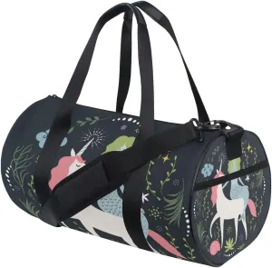 Mermaid And Unicorn Duffel Bag,Canvas Travel Bag for Gym Sports and Overnight