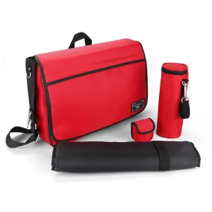 Messenger Shoulder Diaper Mommy Bag with Changing Pad, Insulated Bottle Carrier, Baby Pacifier Pouch