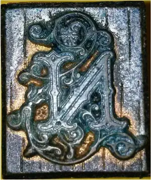 Metal Stamp "N" for Sealing Wax Medieval Shield Design 7/8" x 7/8"
