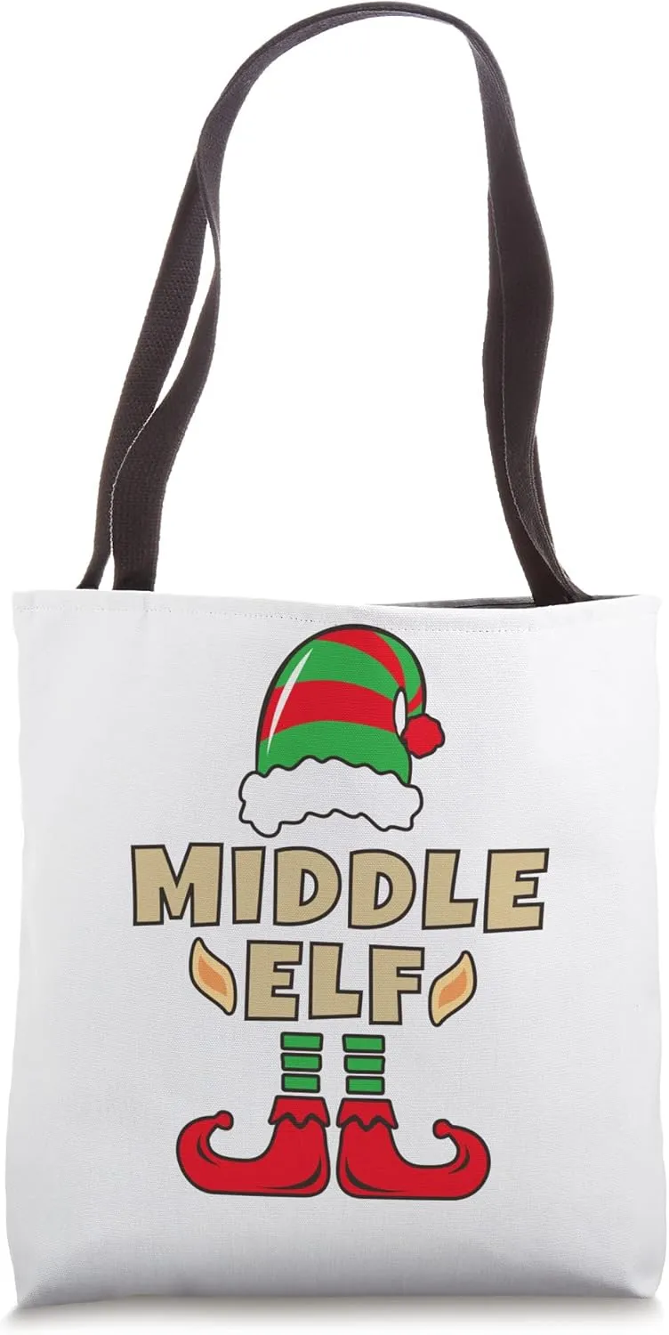 Middle Elf White Handbag, Middle Sibling Funny Christmas Tote Bag