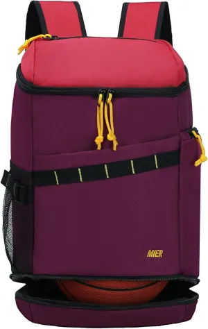 MIER Basketball Backpack Soccer Bag with Shoes/Ball Compartment, Large Sports Back Pack Equipment Bag for Men Women Athletes, 35L
