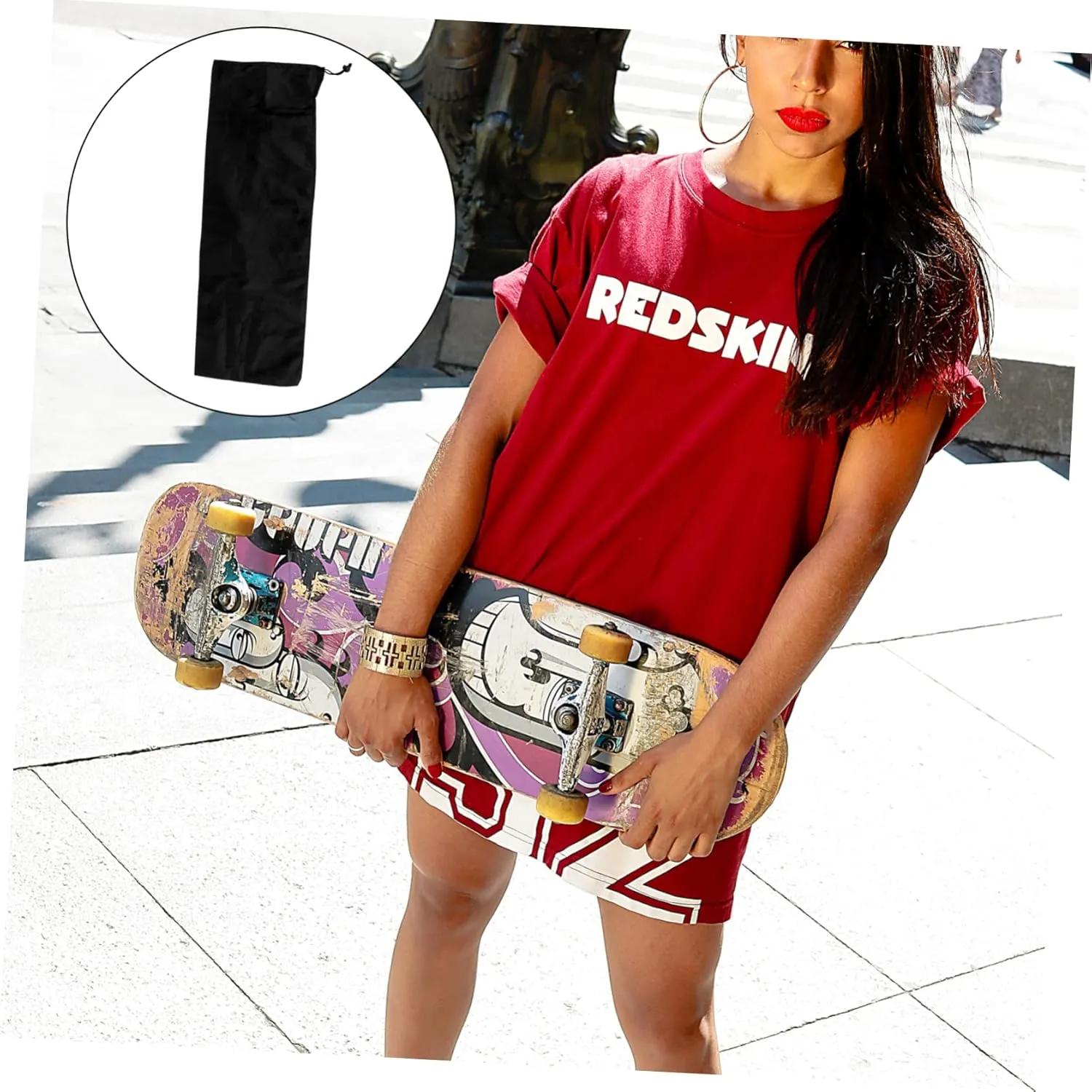 Mikikit Skateboard Cloth Portable Skateboard Bag Bag Portable Skateboard Bags Black