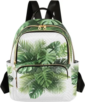 Mini Backpack for Women Plant Leaves Monstera Small Purse Daypacks Stylish Bags Travel Backpacks for College